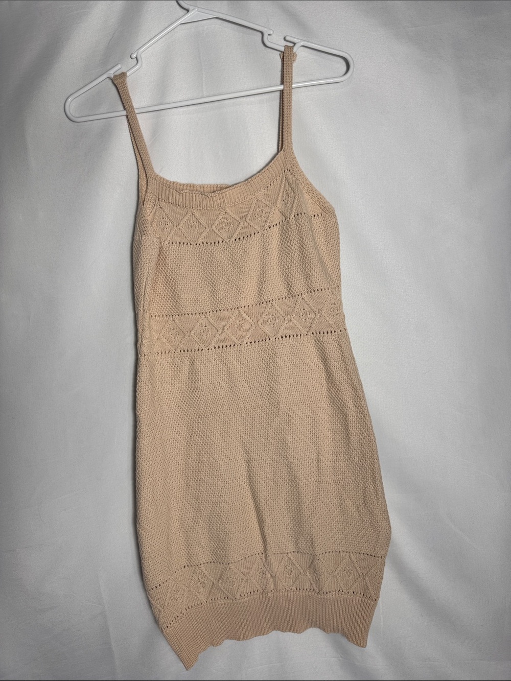 Hello Molly Venus Retrograde Knit Beige Dress Size 8